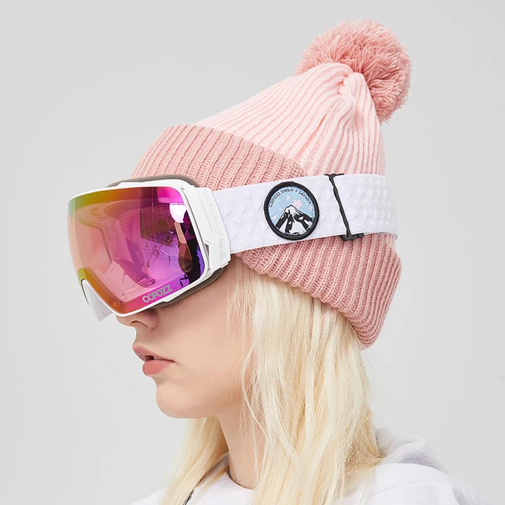 Copozz lunettes de Ski polarisées magnétiques Anti-buée hiver Double couche Protection UV400 hommes