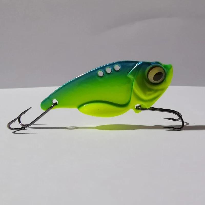Easyfish 1 pièces VIB 7.5g 11g 14g yeux 3D métal Vib lame leurre coulant Vibration appâts Double cro