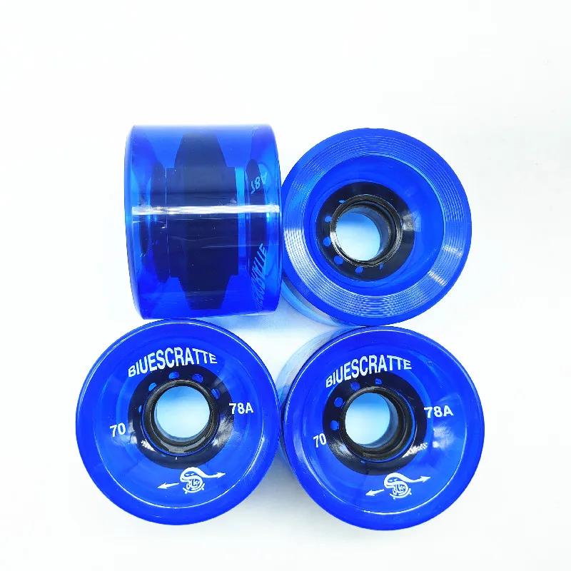 4 pièces 70mm 51mm 80 dur Longboard roue pour 70mm Skateboard pneu 80A Durable élastique PU Ruedas p