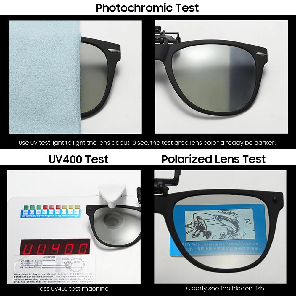 VIVIBEE Lunettes de soleil polarisées photochromiques à clipser pour hommes et femmes, lunettes de s