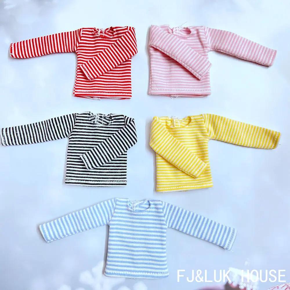 Blyth – T-shirt à manches longues et rayures en coton, vêtements pour poupées Pullip Blyth 1/6, acce