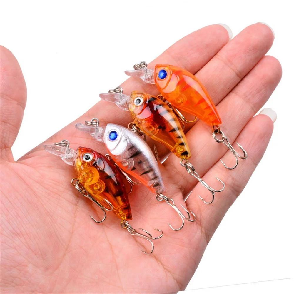 1 pièces 3.5g 4.5cm eau supérieure Mini manivelle bionique appât dur vairon Wobbler leurre de pêche