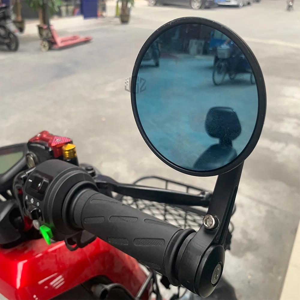 Rétroviseurs ronds d'extrémité de barre de guidon de moto, verre bleu pour Vespa GTS Sprint primera