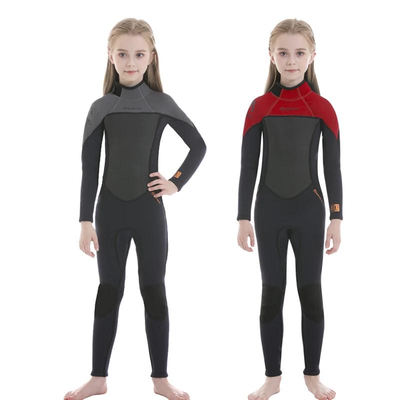 Filles épais maillot de bain garçons néoprène Surf combinaison 2.5mm sous-marine gratuit combinaison