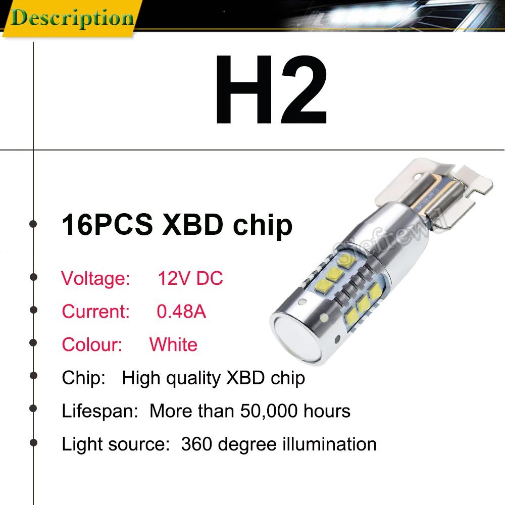 2 pièces H2 LED voiture lumière XBD puces 80W Auto phare ampoule brouillard DRL conduite lampe avant