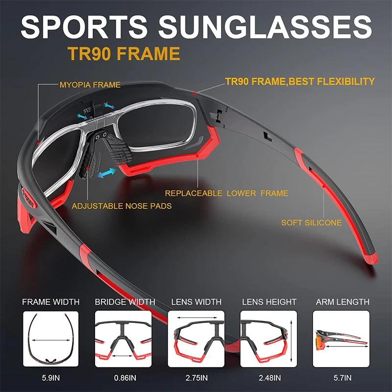 Lunettes de soleil polarisées photochromiques pour hommes, cyclisme, vtt, course, X-TIGER