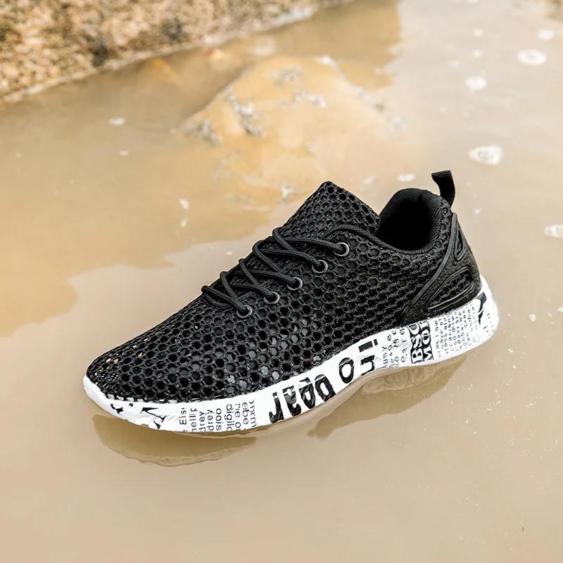 Chaussures de plage d'été de haute qualité pour hommes, sandales d'extérieur, baskets en maille d'ai
