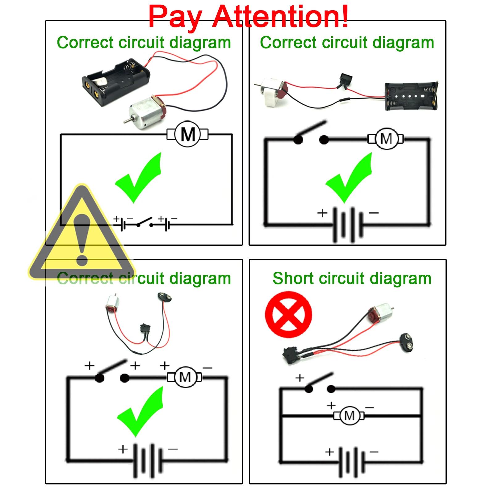 Kit de 6 moteurs à courant continu, Mini moteur de loisir électrique 3V -12V 25000 tr/min, magnétiqu