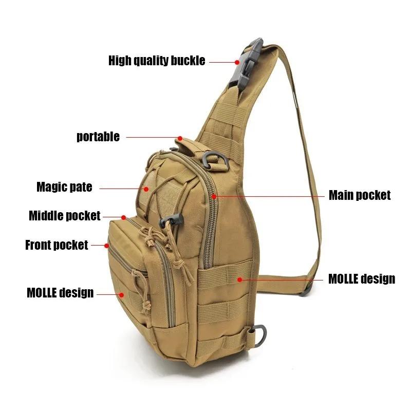 Sac à dos tactique à bandoulière Rover EDC, sac à bandoulière CCW pour l'extérieur, sac de randonnée
