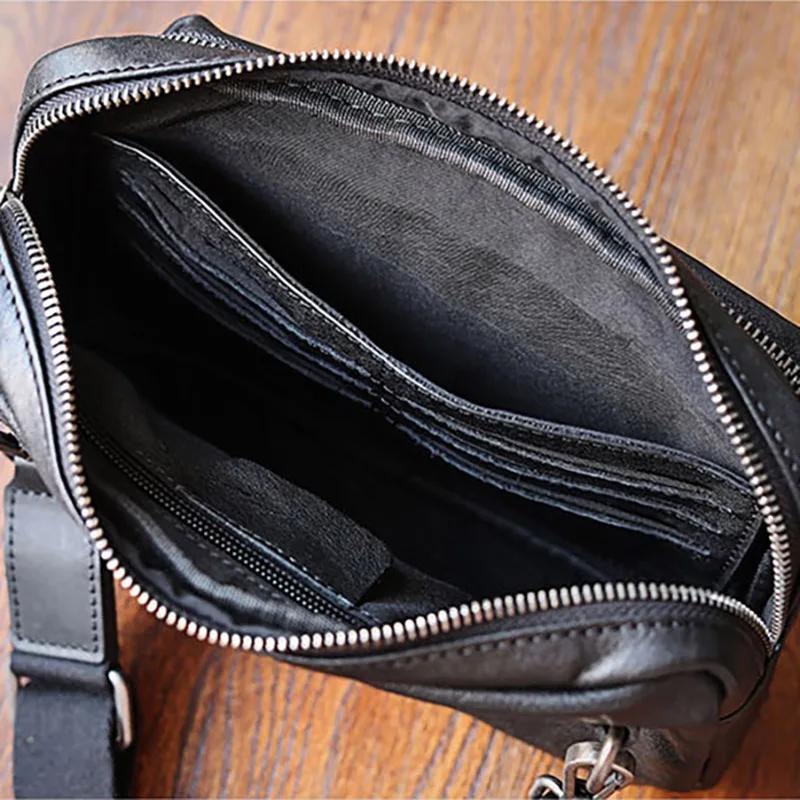 Gland TOO-Sac à bandoulière en cuir tanné végétal pour homme, sac de poitrine multifonctionnel, sac