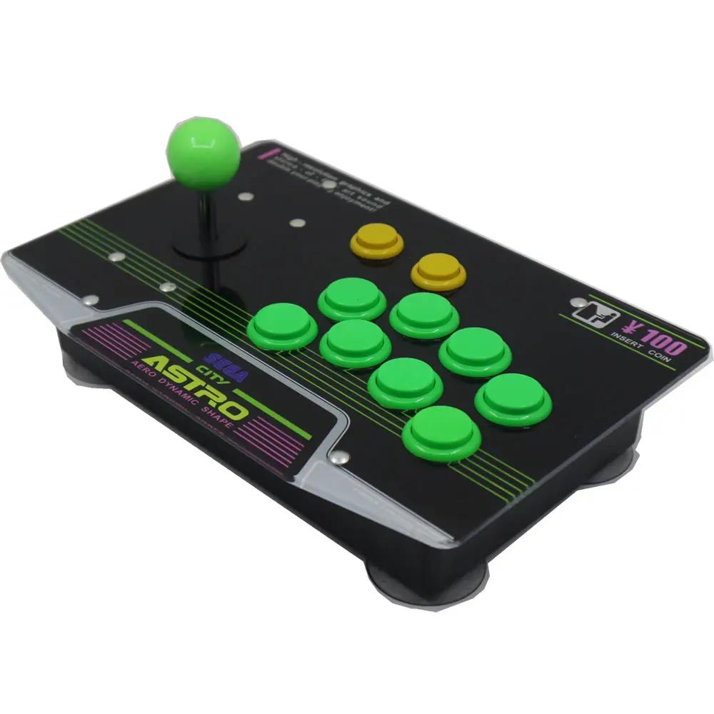 Joystick d'arcade 10 boutons avec câble USB, panneau d'illustration acrylique pour PC SEGA Astro Cit