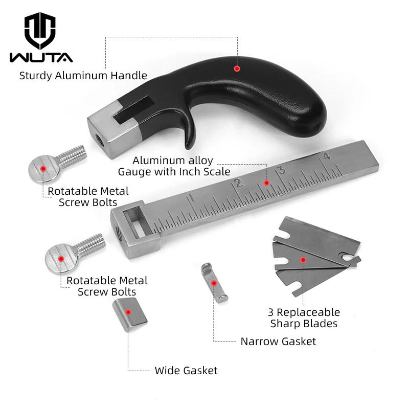 WUTA-Coupe-ceinture professionnel en cuir, outil de coupe à la main réglable avec 2 outils en cuir a
