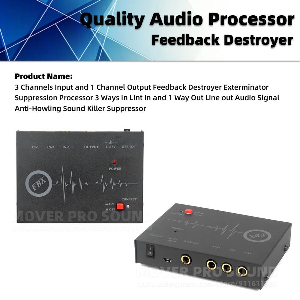 Microphone suppresseur de traitement portable, destructeur de feedback, processeur de signal audio,