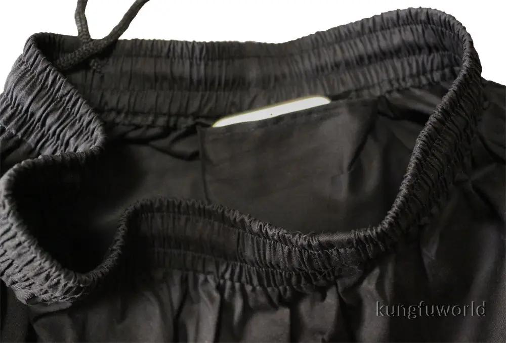 Pantalon en sergé de coton noir Chenjiagou pour Tai Chi, Kung Fu, Wushu, arts martiaux, Wing Chun, Q
