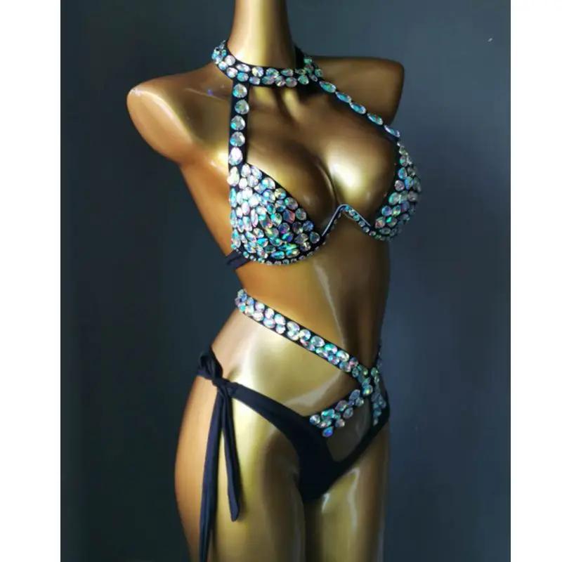 Ensemble de bikini en cristal de diamant pour femmes, costume de vacances Vénus, maillot de bain Bli