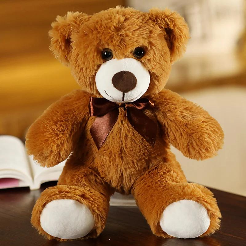 35CM mignon coloré nœud papillon ours poupée en peluche câlin ours poupée enfants cadeau d'anniversa