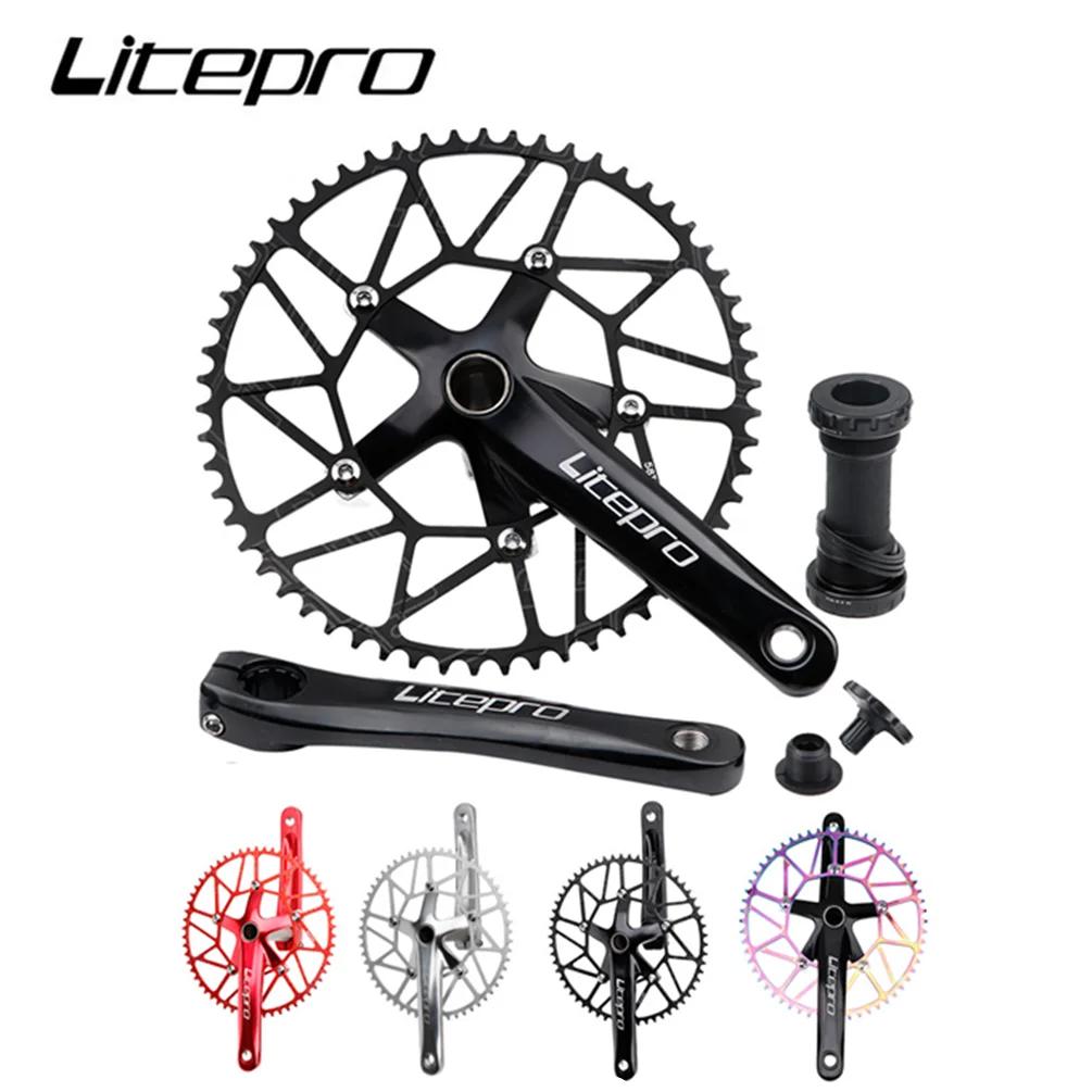 Pignon manivelle intégré creux Litepro pour vélo pliant arbre central dent positive négative plateau simple