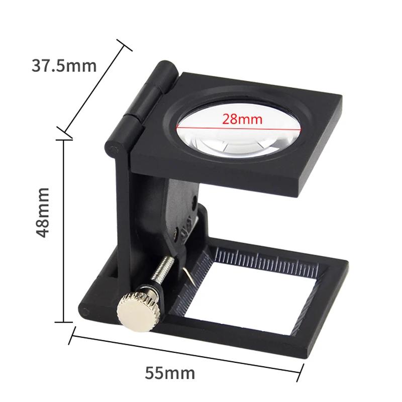 Mini loupes de poche pliables, testeur de linge à lentille pliante 10x, Compteur de fil de gril, Lou