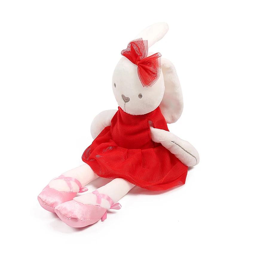 Lapin mignon en tissu avec robe, 42cm, 1 pièce, jouet en peluche, poupées d'animaux doux, lapin de B