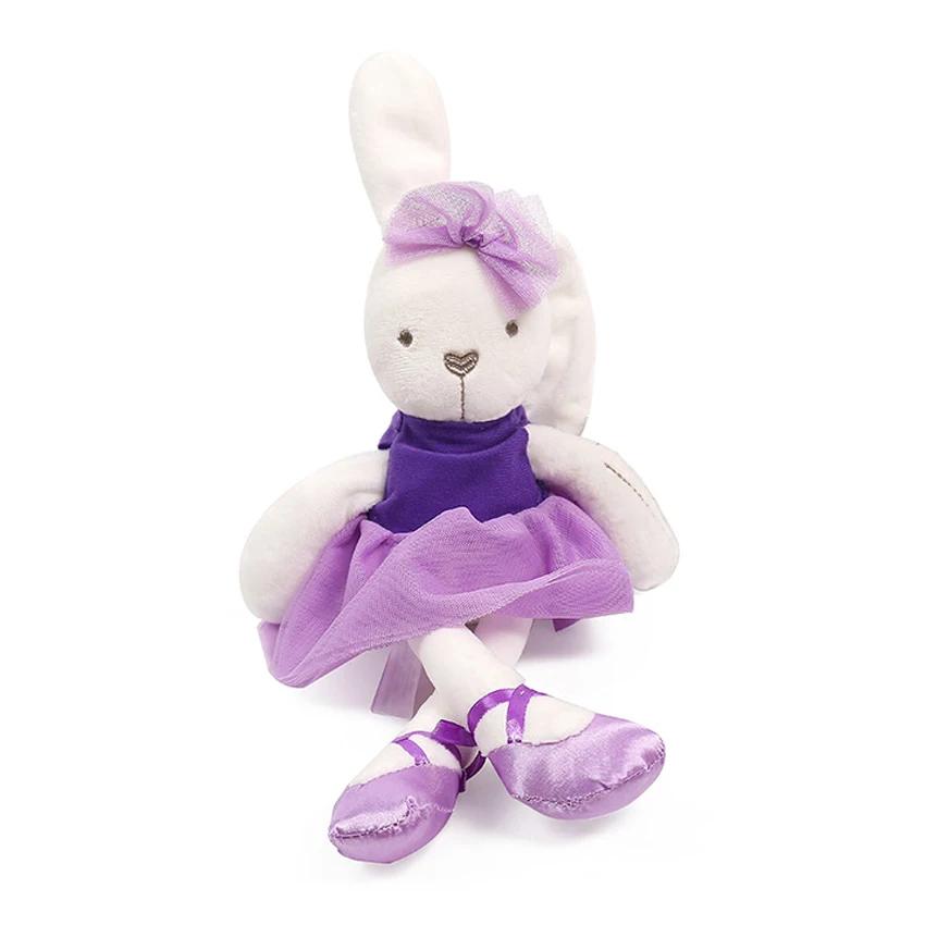 Lapin mignon en tissu avec robe, 42cm, 1 pièce, jouet en peluche, poupées d'animaux doux, lapin de B