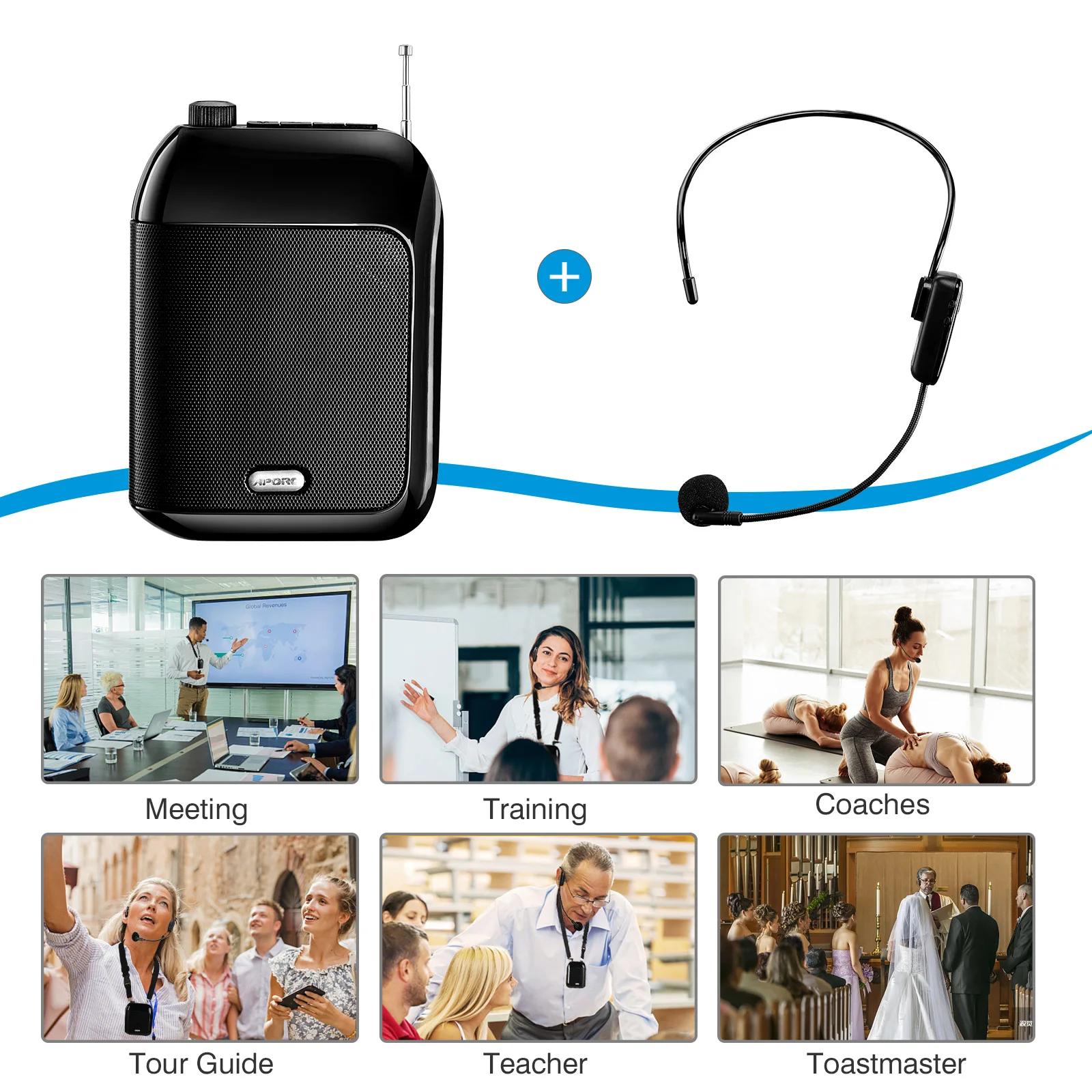 Amplificateur vocal sans fil Bluetooth UHF, Portable, pour enseigner les conférences, Guide touristi