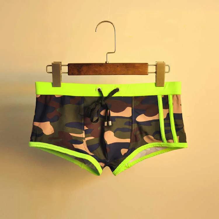 Hommes de Shorts Camouflage trouse Slip Maillots De Bain Push-Up Maillot de Bain Homme taille basse