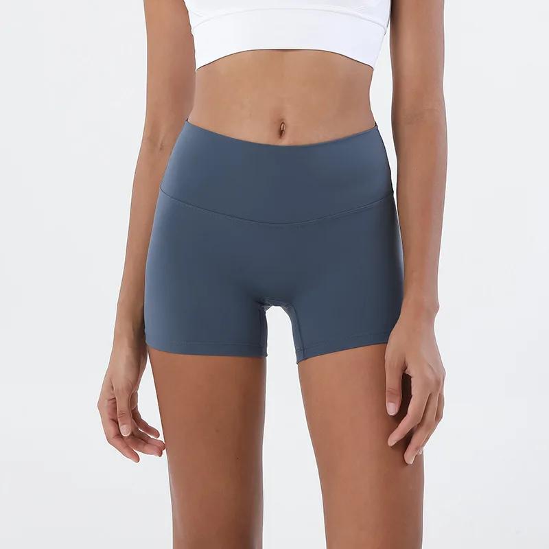 Short de sport femme nylon - Pantalon yoga fitness cyclisme serré respirant taille haute