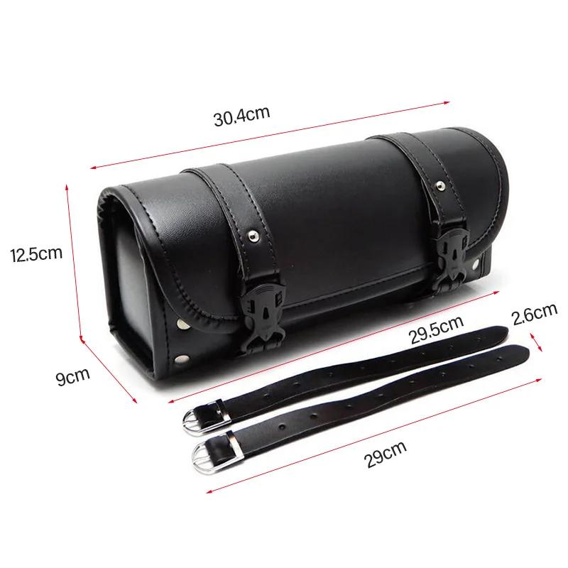 Sacoches de moto en cuir PU, sac à outils pour fourche avant et queue, bagages pour Harley Chopper B