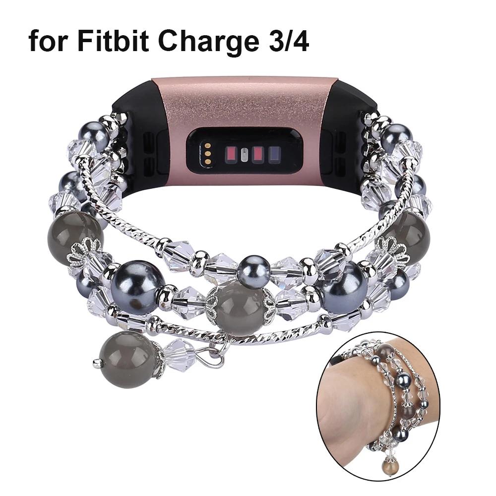 Bracelet de montre de mode pour Fitbit Charge 4 3 bandes pour femmes Charge 5/6 bracelets avec bijou