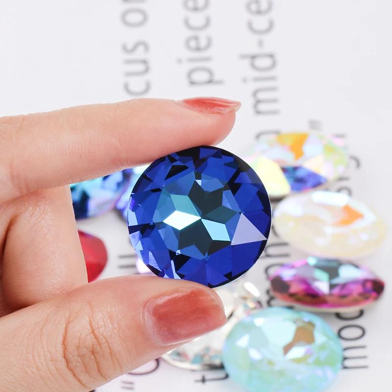 Astrobox 1201 rond haute qualité verre cristal 27mm gemme fleur coudre sur strass fantaisie pierre b