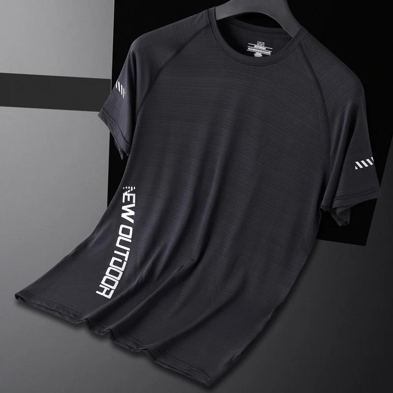 T-shirt de Sport à manches courtes pour hommes, séchage rapide, respirant, pour Jogging, Fitness