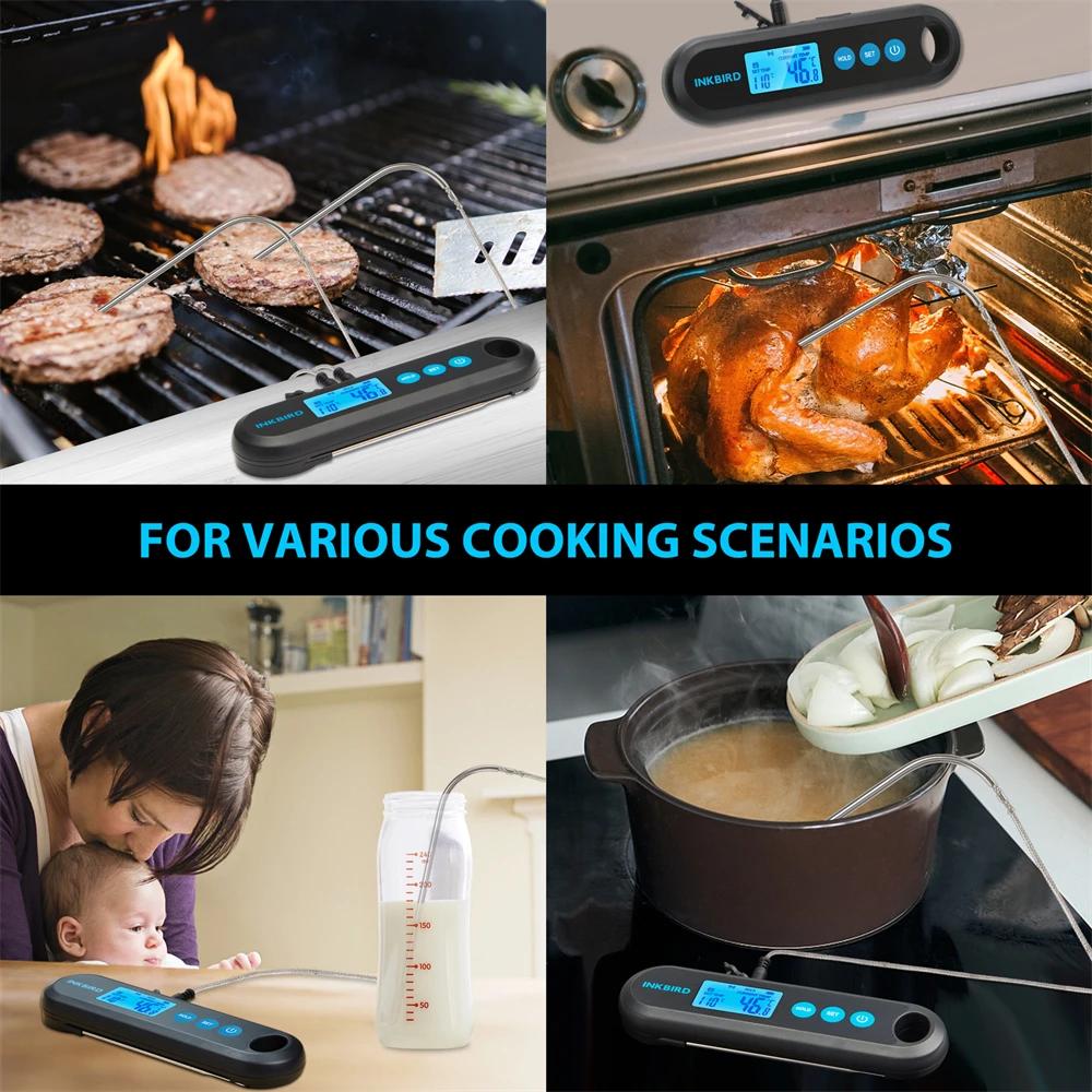INKBIRD thermomètre à viande numérique avec 2 sondes externes affichage rétro-éclairé IHT-2PB lectur