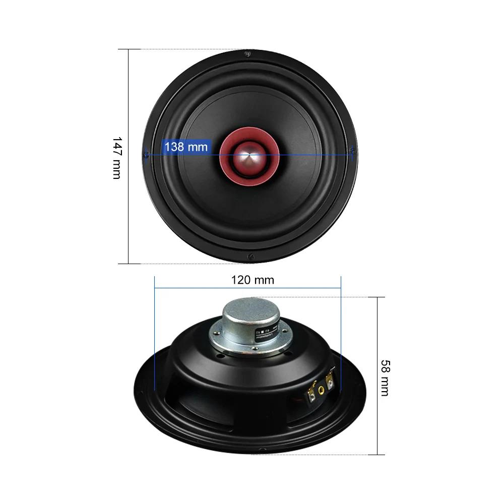 AIYIMA 2 pièces 5.25 pouces Hifi gamme complète haut-parleurs unités 4 8 Ohm 40W NdFeB aimant Loudsp