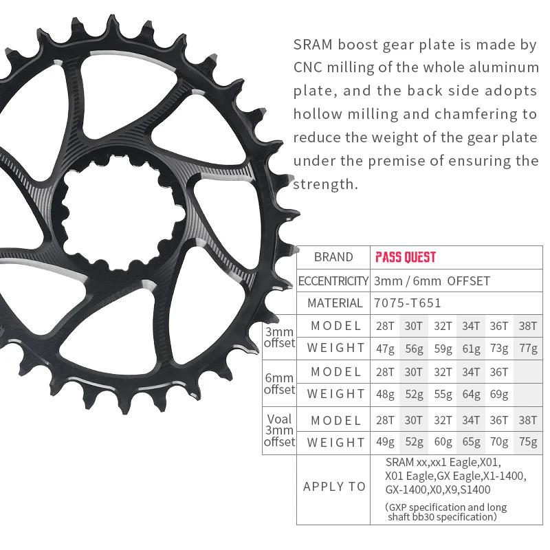 Plateau de pédalier SRAM Gx xx1 Eagle GXP, 6mm, argent, pour vtt rond, étroit et large, 28T, 30T, 32