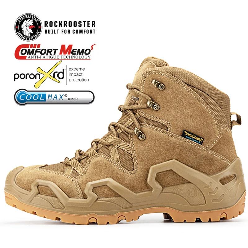 ROCKROOSTER-Chaussures de randonnée imperméables pour hommes, baskets en cuir de vache, bottes de ch