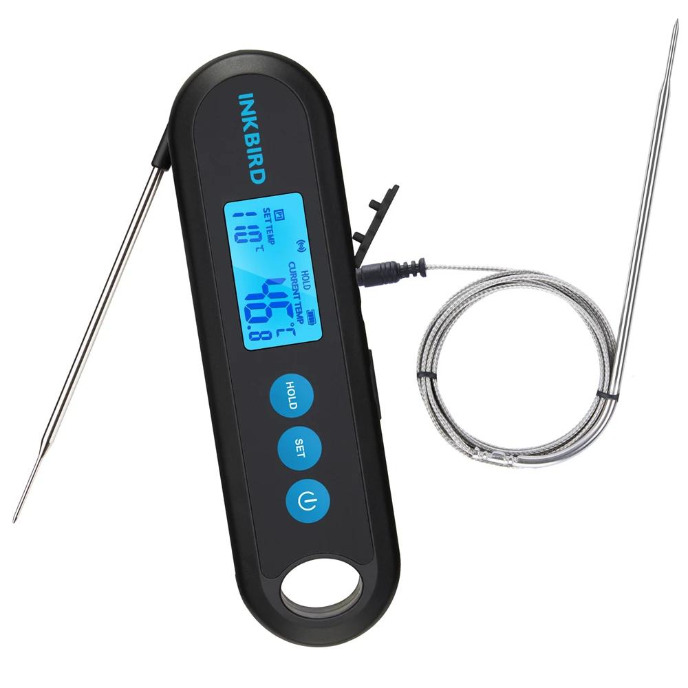 INKBIRD thermomètre à viande numérique avec 2 sondes externes affichage rétro-éclairé IHT-2PB lectur