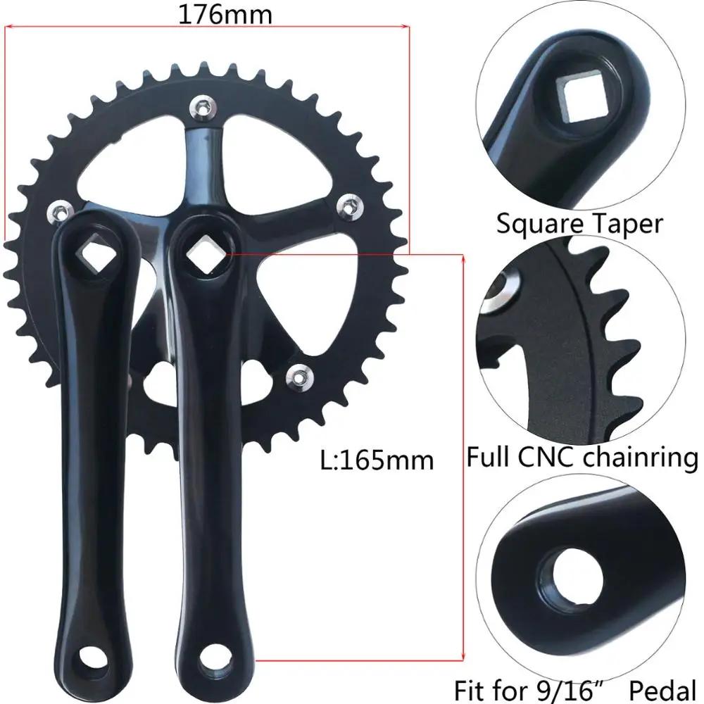 Pédalier de vélo pliant JORing, roue à chaîne, trou conique carré, vitesse unique, partenaires d'eng