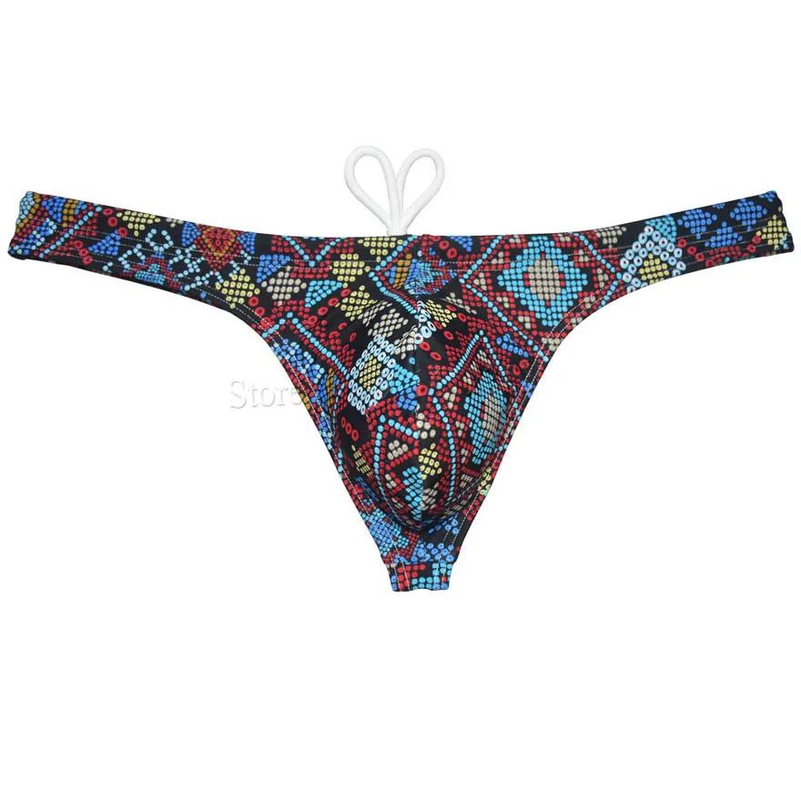 Maillot de bain homme nylon séchage rapide string sexy surf dessin animé plage dos en T
