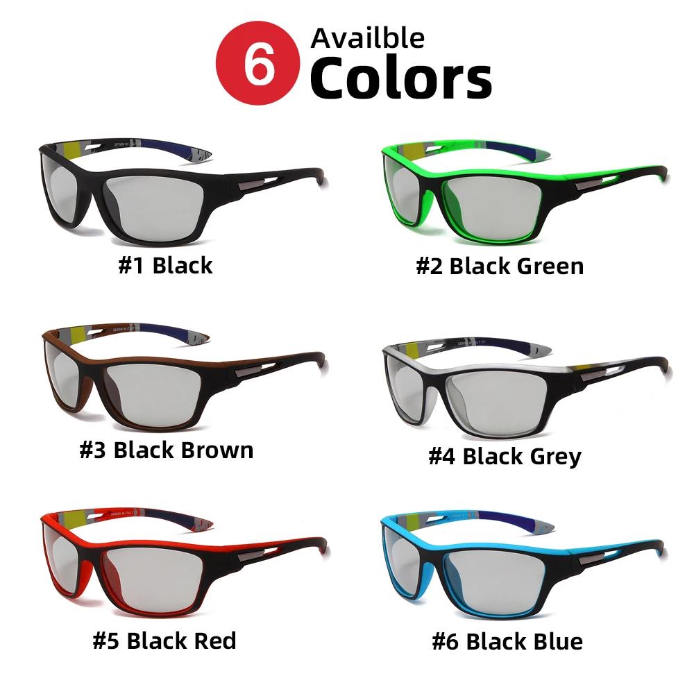 Lunettes de soleil photochromiques de cyclisme pour hommes et femmes, polarisées, à couleur changean
