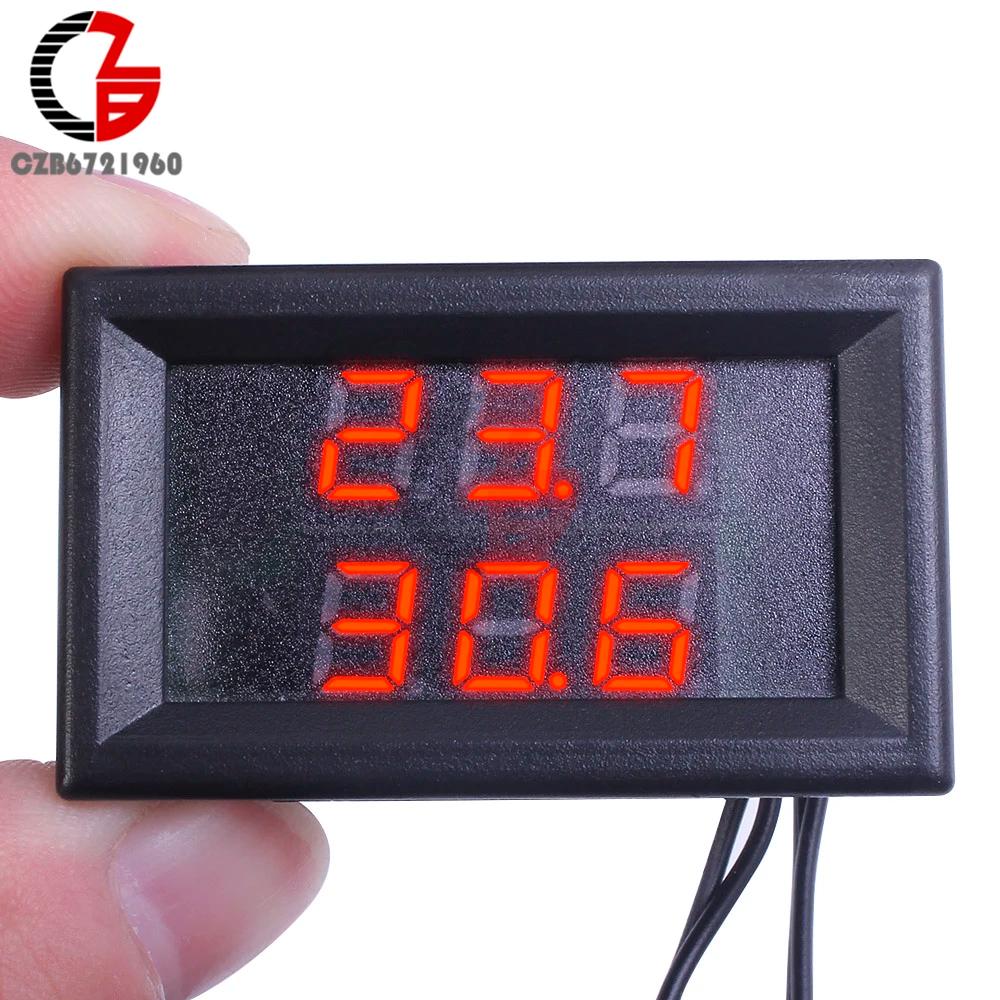 3 chiffres 0.28 pouces DC 4 V-28 V double thermomètre double affichage LED NTC capteur étanche therm