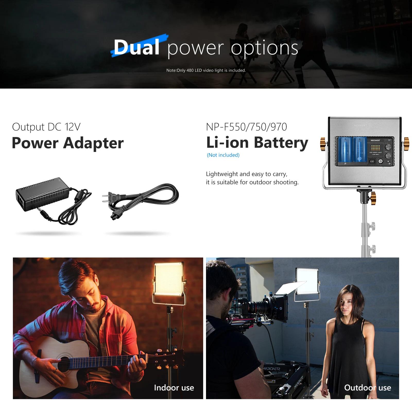 Neewer-Lumière vidéo professionnelle Bi-document LED pour studio, éclairage de photographie extérieu