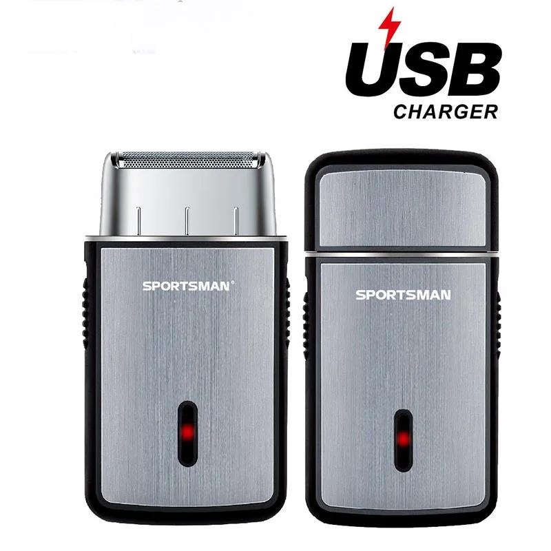 Mini rasoir électrique pour hommes, rasoir Portable multifonctionnel, couteau à barbe, chargeur USB,