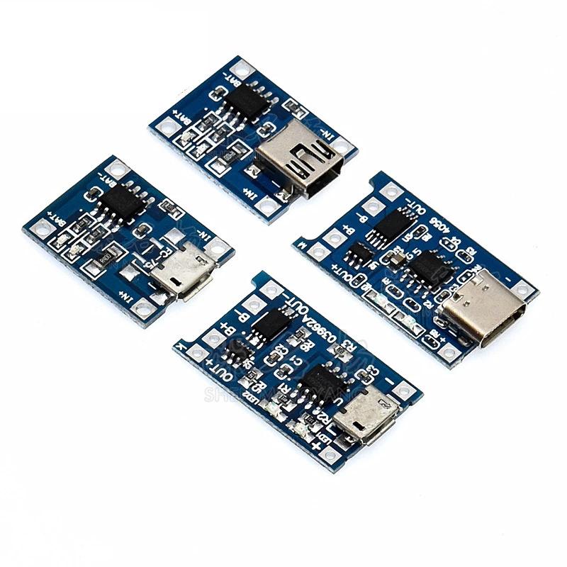 5 pièces type-c/Micro/Mini USB 5V 1A 18650 TP4056 Module de chargeur de batterie au Lithium carte de