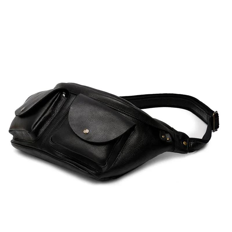 MAHEU-Grand sac de poitrine en cuir véritable pour hommes, sacs à bandoulière, sacs à bandoulière, s