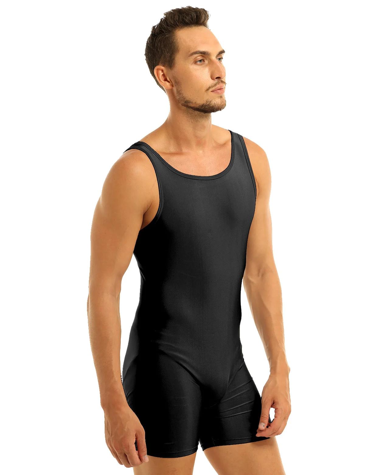 Maillot de bain doux pour hommes - Justaucorps extensible pour le sport, la gymnastique et le yoga