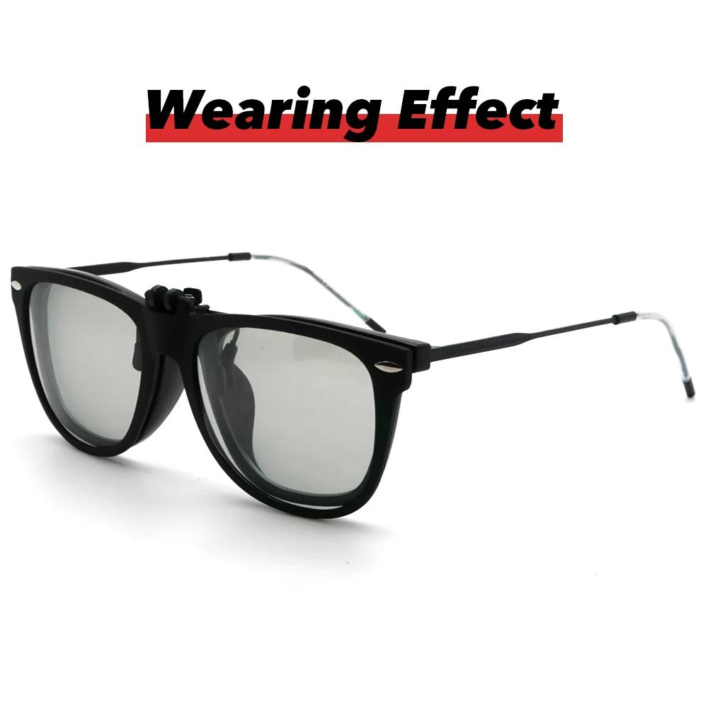 VIVIBEE Lunettes de soleil polarisées photochromiques à clipser pour hommes et femmes, lunettes de s