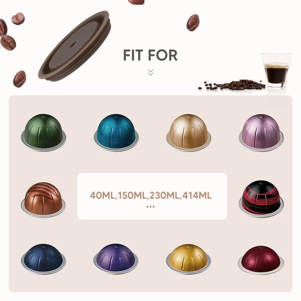 Couvercle réutilisable en silicone de qualité alimentaire pour capsules de café VerAACoffee, adapté