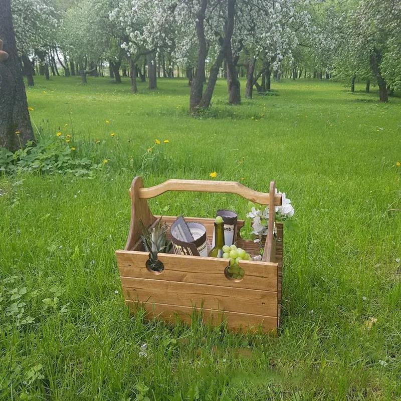 Table pliante de pique-nique en plein air 2 en 1, bureau en bois multifonctionnel, panier de rangeme
