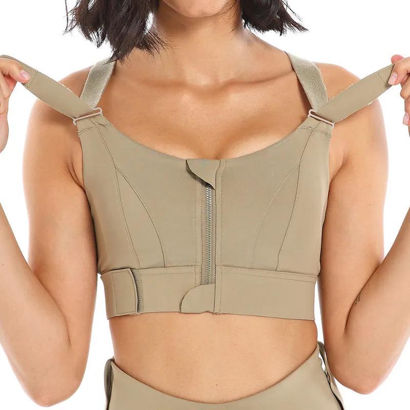 Soutien-gorge de sport femme - Brassière athlétique à fermeture frontale réglable antichoc