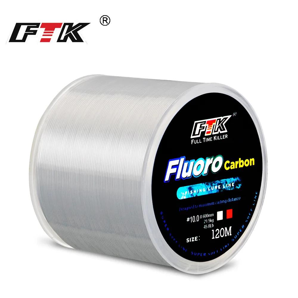FTK 120m ligne de pêche Invisible mouillée revêtement fluorocarbone ligne de pêche 0.20mm-0.60mm 7.1